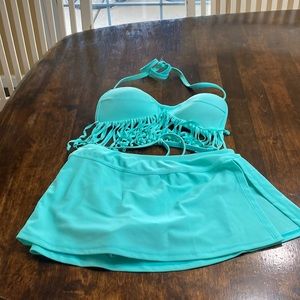 Hula Honey Swimsuit Small top and medium bottom.